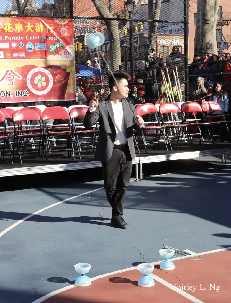 Chinese yo-yo Performers at the NYC Chinatown Lunar New Year Firecracker Ceremony. Jan. 29.